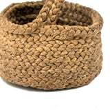 SOLD Golden Locks, Small Braided, Handled Basket Woven of Hair