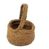 SOLD Golden Locks, Small Braided, Handled Basket Woven of Hair