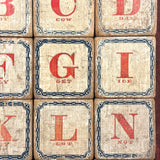 Complete C. 1870s Set of Hill's Spelling Blocks In Lower Half Wood Frame Box