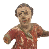 Beautiful C. 18th Century Carved Santos in Red and Gold Polychrome