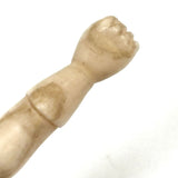 SOLD Fist with Cuff, 19th Century Presumed Sailor Made Carved Bone Crochet Hook