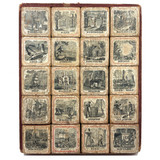 Complete C. 1870s Set of Hill's Spelling Blocks In Lower Half Wood Frame Box