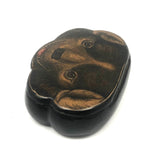 Early 19th C. Lacquered Papier Mache Dog Face Hinged Snuff Box