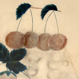 Fruits in Blues and Yellow, Wonderful 19th Century Theorem Watercolor, Framed