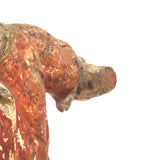 Beautiful C. 18th Century Carved Santos in Red and Gold Polychrome