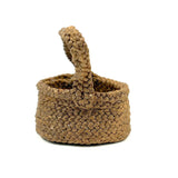 SOLD Golden Locks, Small Braided, Handled Basket Woven of Hair