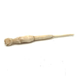 SOLD Fist with Cuff, 19th Century Presumed Sailor Made Carved Bone Crochet Hook