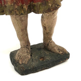 Beautiful C. 18th Century Carved Santos in Red and Gold Polychrome