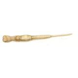 SOLD Fist with Cuff, 19th Century Presumed Sailor Made Carved Bone Crochet Hook