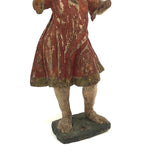 Beautiful C. 18th Century Carved Santos in Red and Gold Polychrome