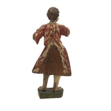 Beautiful C. 18th Century Carved Santos in Red and Gold Polychrome