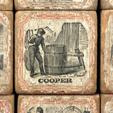 Complete C. 1870s Set of Hill's Spelling Blocks In Lower Half Wood Frame Box