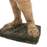 Beautiful C. 18th Century Carved Santos in Red and Gold Polychrome