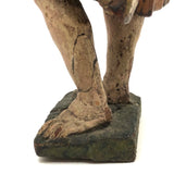 Beautiful C. 18th Century Carved Santos in Red and Gold Polychrome