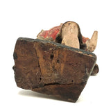 Beautiful C. 18th Century Carved Santos in Red and Gold Polychrome