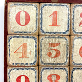 Complete C. 1870s Set of Hill's Spelling Blocks In Lower Half Wood Frame Box