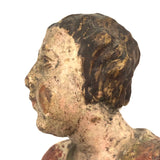 Beautiful C. 18th Century Carved Santos in Red and Gold Polychrome