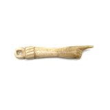Antique Whale Bone Pointing Hand Pendant with Thread Hole