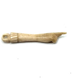 Antique Whale Bone Pointing Hand Pendant with Thread Hole