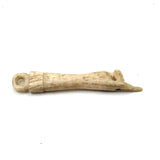 Antique Whale Bone Pointing Hand Pendant with Thread Hole