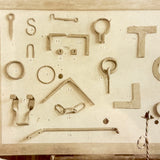 High School Second Year, Beautiful Mounted Albumen Photo of Metalwork Projects Display in Original Oak Frame