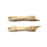 Antique Whale Bone Pointing Hand Pendant with Thread Hole
