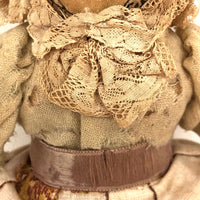 Amazing Antique Hand-sewn Doll with Paper Litho Face