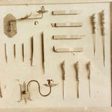 High School Second Year, Beautiful Mounted Albumen Photo of Metalwork Projects Display in Original Oak Frame