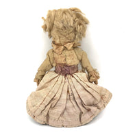Amazing Antique Hand-sewn Doll with Paper Litho Face