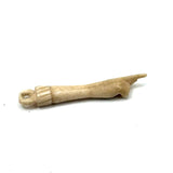 Antique Whale Bone Pointing Hand Pendant with Thread Hole