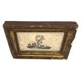 1850 Hand-embroidered Mourning Card with Handwritten Poem or Prayer  in Period Frame