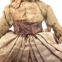 Amazing Antique Hand-sewn Doll with Paper Litho Face