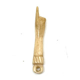 Antique Whale Bone Pointing Hand Pendant with Thread Hole