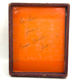 Complete C. 1870s Set of Hill's Spelling Blocks In Lower Half Wood Frame Box
