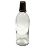 Chocolate, c. 1910s Etched Glass Soda Fountain Syrup Bottle