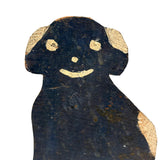 Very Naive, Very Sweet Old Folk Art Smiling Dark Blue with Cream Spots Doggy Doorstop