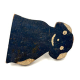Very Naive, Very Sweet Old Folk Art Smiling Dark Blue with Cream Spots Doggy Doorstop
