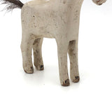 Very Sweet Old Split Personality White Folk Art Horse with Horsehair Tail