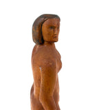 Proud, Heroic Feeling WPA Era Carved Folk Art Nude