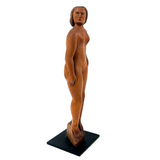 Proud, Heroic Feeling WPA Era Carved Folk Art Nude