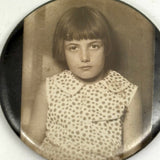 Knowing Looking Girl in Polk Dots, c. 1930s-40s Photo Pocket Mirror