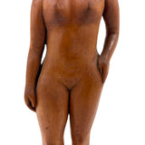 Proud, Heroic Feeling WPA Era Carved Folk Art Nude