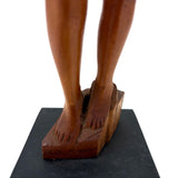 Proud, Heroic Feeling WPA Era Carved Folk Art Nude