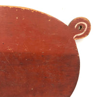 Old Red Painted Folk Art Pig Cutting Board