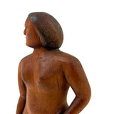 Proud, Heroic Feeling WPA Era Carved Folk Art Nude