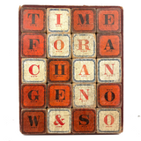 Complete C. 1870s Set of Hill's Spelling Blocks In Lower Half Wood Frame Box