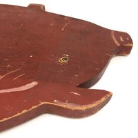 Old Red Painted Folk Art Pig Cutting Board