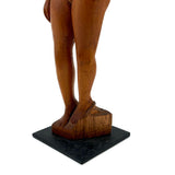 Proud, Heroic Feeling WPA Era Carved Folk Art Nude