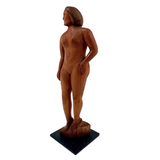 Proud, Heroic Feeling WPA Era Carved Folk Art Nude