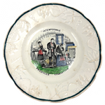 Intemperance Produces Starvation, Dramatic and Timely 19th C. Transferware Plate